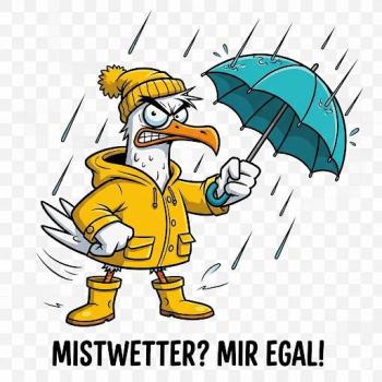 Preview: Unisex T-Shirt Aufdruck "Mistwetter! türkis